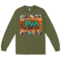 Army Green jesus loves you Long Sleeve Tee - JahusDesignShop