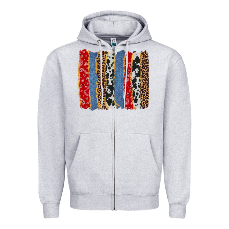 Western Brushstroke Zipper Hoodie by AdoDesignShop | Teevron