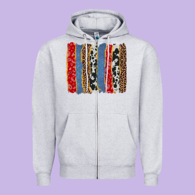 Western Brushstroke Zipper Hoodie Designed By Adodesignshop