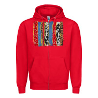 Red western brushstroke Zipper Hoodie - AdoDesignShop