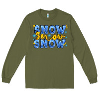 Army Green snow snow snow with sparkle Long Sleeve Tee - AdoDesignShop