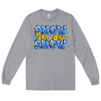 Heather Grey snow snow snow with sparkle Long Sleeve Tee - AdoDesignShop