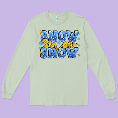 Snow Snow Snow With Sparkle Long Sleeve Tee Designed By Adodesignshop