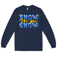 Navy snow snow snow with sparkle Long Sleeve Tee - AdoDesignShop