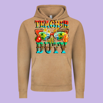 Teacher Off Duty Vintage Hoodie Designed By Texasbilliewilder