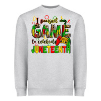 Heather Grey i paused my game to celebrate juneteenth Heavyweight Sweatshirt - Zillion Design Studio