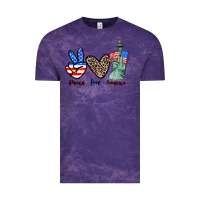 Cloud Purple Peace love america 4th of july Vintage Tee - CowGirlArtShop
