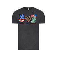 Vintage Black Peace love america 4th of july Vintage Tee - CowGirlArtShop