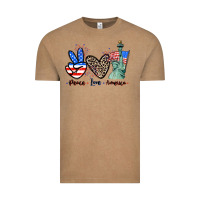 Vintage Coffee Peace love america 4th of july Vintage Tee - CowGirlArtShop