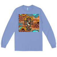 Colony Blue leopard cross sunflower Long Sleeve Tee - JahusDesignShop