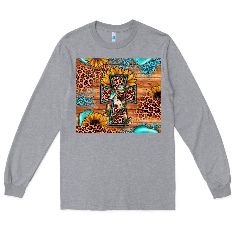 Leopard Cross Sunflower Long Sleeve Tee by JahusDesignShop | Teevron