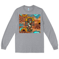 Heather Grey leopard cross sunflower Long Sleeve Tee - JahusDesignShop