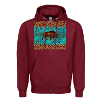 Burgundy bison leopard gemstone Zipper Hoodie - Artiststas