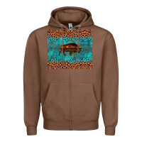 Chestnut bison leopard gemstone Zipper Hoodie - Artiststas