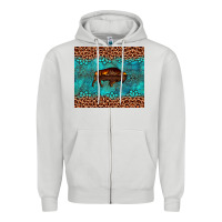 Dove Grey bison leopard gemstone Zipper Hoodie - Artiststas