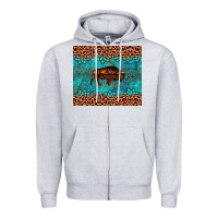 Heather Grey bison leopard gemstone Zipper Hoodie - Artiststas