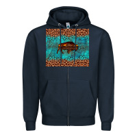 Navy bison leopard gemstone Zipper Hoodie - Artiststas