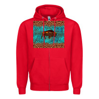 Red bison leopard gemstone Zipper Hoodie - Artiststas