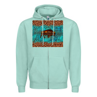 Seafoam bison leopard gemstone Zipper Hoodie - Artiststas
