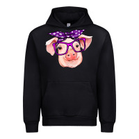 Black pig with bandana Urban Hoodie - RanaPortraitStore