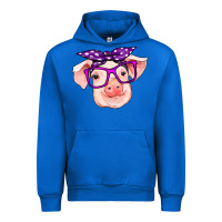 Cobalt pig with bandana Urban Hoodie - RanaPortraitStore