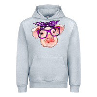 Heather Grey pig with bandana Urban Hoodie - RanaPortraitStore