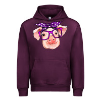 Mauve Wine pig with bandana Urban Hoodie - RanaPortraitStore