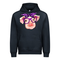 Navy pig with bandana Urban Hoodie - RanaPortraitStore