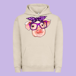 Pig With Bandana Urban Hoodie Designed By Ranaportraitstore