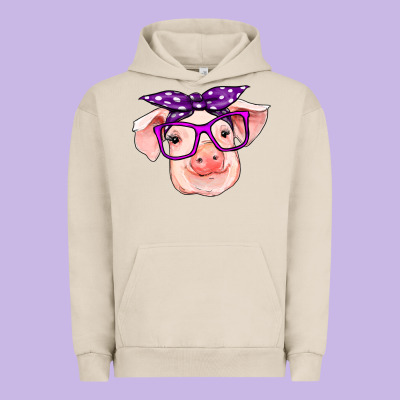 Pig With Bandana Urban Hoodie Designed By Ranaportraitstore