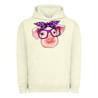 Pigment Pistachio pig with bandana Urban Hoodie - RanaPortraitStore