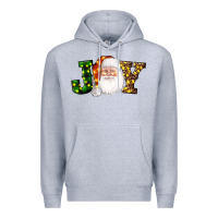 Heather Grey Christmas santa clause joy Premium Hoodie - AdoDesignShop