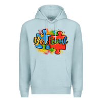 Blue Mist be kind autism Premium Hoodie - LillyAllenDesigns