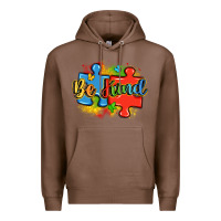 Chestnut be kind autism Premium Hoodie - LillyAllenDesigns