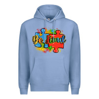 Colony Blue be kind autism Premium Hoodie - LillyAllenDesigns