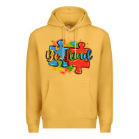 Mustard be kind autism Premium Hoodie - LillyAllenDesigns
