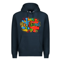 Navy be kind autism Premium Hoodie - LillyAllenDesigns
