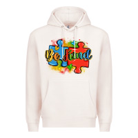 Pale Pink be kind autism Premium Hoodie - LillyAllenDesigns