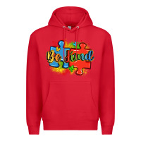 Red be kind autism Premium Hoodie - LillyAllenDesigns