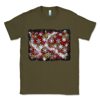 Army Green christmas snow crystals background Classic Tee - BundleAndBundleShop