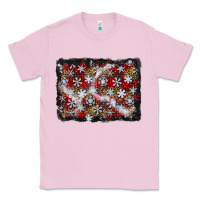 Bubblegum Pink christmas snow crystals background Classic Tee - BundleAndBundleShop