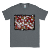 Charcoal Heather christmas snow crystals background Classic Tee - BundleAndBundleShop
