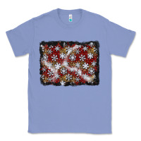 Colony Blue christmas snow crystals background Classic Tee - BundleAndBundleShop