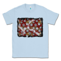Dusty Blue christmas snow crystals background Classic Tee - BundleAndBundleShop