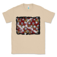 Mushroom christmas snow crystals background Classic Tee - BundleAndBundleShop