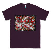 Plum christmas snow crystals background Classic Tee - BundleAndBundleShop