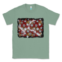 Sage christmas snow crystals background Classic Tee - BundleAndBundleShop