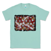 Seafoam christmas snow crystals background Classic Tee - BundleAndBundleShop