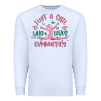 White just a girl who loves gymnastics Premium Sweatshirt - MaliasSmallBusiness