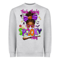 Heather Grey Thick Thighs Spooky Vibes Heavyweight Sweatshirt - texasbilliewilder